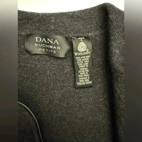 Dana Buchman Women’s 100 % Pure New Merino Wool Zip Up Sweater Size- Small - Picture 8 of 8